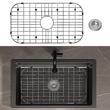 LOCVCDA Kitchen Sink Grid 26 x 14 Sink Protectors for Kitchen Sink with Center Drain Sink Bottom Grid Stainless Steel Sink Protector Sink Grate for Bottom of Kitchen Sink 26 x 14 Center Drain