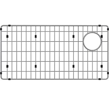 Granatan Kitchen Sink Protector Grid 28x14 Inch Stainless Steel Sink Bottom Rack with Right Rear Drain for Kitchen Sink