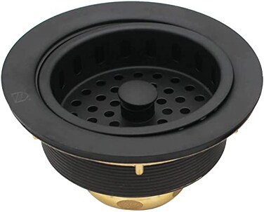 Westbrass R21462 312Inch Large Post Style Kitchen Sink Basket Strainer Matte Black