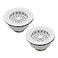 Westbrass D214550 312 Post Style Large Kitchen Sink Basket Strainer Powder Coat White 2Pack