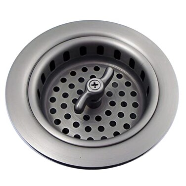 Mr. Scrappy Mr Scrappy 35 Sink Drain Assembly with Twist Lock Basket Strainer Solid Brass Brushed Nickel