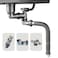 QruiLanTu Single Sink Kitchen Sink Drain Kit Space Saving Flexible Drain Pipe Flexible PTrap Drain Strainer with 312 Inch Sink Drain Assembly Kit 304 Stainless Steel