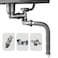 QruiLanTu Single Sink Kitchen Sink Drain Kit Space Saving Flexible Drain Pipe Flexible PTrap Drain Strainer with 312 Inch Sink Drain Assembly Kit 304 Stainless Steel