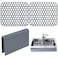 Dunkive 3 Pack Sink Mat and Sink Saddle Set 134 x 115 Inch Protectors for Kitchen Non Slip Silicone Dishwasher Safe Folding Grid Protect from Stains Damage Scratches Cuttable