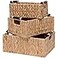 YOCAHAOY Storage Baskets 3 Pack Storage Baskets for Organizing ToysHandwoven Storage Bins for NurseryNatural Water Hyacinth Baskets for Organizing with Wooden Handles