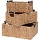YOCAHAOY Storage Baskets 3 Pack Storage Baskets for Organizing ToysHandwoven Storage Bins for NurseryNatural Water Hyacinth Baskets for Organizing with Wooden Handles