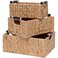 YOCAHAOY Storage Baskets 3 Pack Storage Baskets for Organizing ToysHandwoven Storage Bins for NurseryNatural Water Hyacinth Baskets for Organizing with Wooden Handles