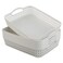 HOMMP White Plastic Storage Basket Tray Pack for 6 Large