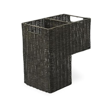 KOUBOO Wicker Step Basket Dark Brown Rectangular 15 in L x 95 in W x 1575 in H Dual Compartments