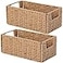 Vagusicc Wicker Storage Basket Set of 2 HandWoven Paper Rope Wicker Basket Small Storage Baskets for Organizing Toilet Paper Basket Foldable Large Cube Storage Organizer Bins for Shelves Natural