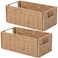 Vagusicc Wicker Storage Basket Set of 2 HandWoven Paper Rope Wicker Basket Small Storage Baskets for Organizing Toilet Paper Basket Foldable Large Cube Storage Organizer Bins for Shelves Natural
