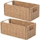 Vagusicc Wicker Storage Basket Set of 2 HandWoven Paper Rope Wicker Basket Small Storage Baskets for Organizing Toilet Paper Basket Foldable Large Cube Storage Organizer Bins for Shelves Natural