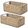 Vagusicc Wicker Storage Basket Set of 2 HandWoven Storage Baskets for Organizing Small Wicker Basket for Toilet Paper Foldable Large Cube Storage Organizer Basket Bins for Shelves Sea Grass