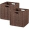 UBBCARE 2 Pack Wicker Basket 11L11H105W inch Woven Paper Rope Storage Baskets for shelves Foldable Cube Storage bin with Handle Storage Basket for Organizing Dark Brown Cube2pack 11