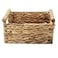 HODAKJUE Storage Basket made by Water Hyacinth with Wood Handles Arts and Crafts Large Natural