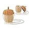 TENEBRALUX Handmade Small Rattan PineconeShaped Storage Basket Ideal for Organizing Small Items Dollhouse Decoration and Photography Props