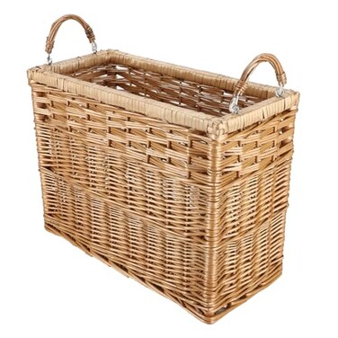 YAHUAN Natural Wicker Storage Basket with Builtin Handles Stair Basket Magazine Basket Large Wicker Baskets for storage Home Organizing Laundry Wicker