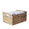 BSTNASI Natural Water Hyacinth Storage Baskets for Organizing Small Wicker Baskets With Handles Woven rectangle Baskets for Storage Baskets for Shelves Large Rectangular Towel Basket