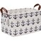 Sea Team Large Size Canvas Storage Bin Collapsible Shelf Basket Toy Organizer with Nautical Anchor Pattern 165 by 118 inches Navy Blue