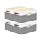 Yawinhe Fabric Storage Baskets Foldable Closet Organizer for Shelves Large Boxes with 3 Handles Canvas Bins for Clothes WhiteGrey 1299Lx905Wx787H 4Pack