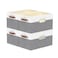 Yawinhe Fabric Storage Baskets Foldable Closet Organizer for Shelves Large Boxes with 3 Handles Canvas Bins for Clothes WhiteGrey 1299Lx905Wx787H 4Pack