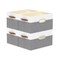 Yawinhe Fabric Storage Baskets Foldable Closet Organizer for Shelves Large Boxes with 3 Handles Canvas Bins for Clothes WhiteGrey 1299Lx905Wx787H 4Pack