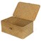 FEILANDUO FEIALNDUO Wicker Shelf Baskets with LidSeagrass Storage Basket Bins Rectangular Handwoven Basket Boxes for Shelves Desktop Home Organizer Natural Medium