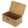 Hipiwe Wicker Shelf Baskets Bin with Lid Handwoven Seagrass Basket Storage Bins Rectangular Household Basket Boxes for Shelf Wardrobe Home Organizer Caramel Small