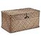 Hipiwe Wicker Shelf Baskets Bin with Lid Handwoven Seagrass Basket Storage Bins Rectangular Household Basket Boxes for Shelf Wardrobe Home Organizer Coffee Medium