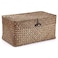 Hipiwe Wicker Shelf Baskets Bin with Lid Handwoven Seagrass Basket Storage Bins Rectangular Household Basket Boxes for Shelf Wardrobe Home Organizer Coffee Medium