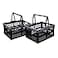 Nicesh 2Pack 15 L Plastic Collapsible Shopping Basket Folding Storage Crates with Handle