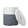 Yimi's Dream Yimis Dream Storage Basket with Lid Small Lidded Cotton Rope Storage Bins for Organizing Cute Woven Round Covered Laundry Baskets White Grey 12D x 135H Inches
