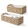 Mkono Macrame Storage Baskets Boho Decor Box Handmade Woven Decorative Countertop Toilet Tank Shelf Cabinet Organizer for Bedroom Livingroom Home Set of 2 Brown