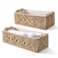Mkono Macrame Storage Baskets Boho Decor Box Handmade Woven Decorative Countertop Toilet Tank Shelf Cabinet Organizer for Bedroom Livingroom Home Set of 2 Brown
