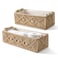 Mkono Macrame Storage Baskets Boho Decor Box Handmade Woven Decorative Countertop Toilet Tank Shelf Cabinet Organizer for Bedroom Livingroom Home Set of 2 Brown