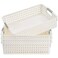 Bekith 4 Pack Plastic Storage Basket A4 Size Plastic Storage Tray Desktop File Organizer Baskets 14 Inches x 10 Inches x 34 Inches White