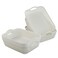 HOMMP White Plastic Woven Storage Basket Tray with Handle 6 Pack Small