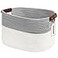 ECDYQXVU Cotton Rope Basket Storage Baskets with Handle 15x10x9 Inch Woven Basket for Shelves Laundry Towels Clothes Books WhiteGrey 1Pack
