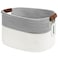 ECDYQXVU Cotton Rope Basket Storage Baskets with Handle 15x10x9 Inch Woven Basket for Shelves Laundry Towels Clothes Books WhiteGrey 1Pack