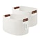 ECDYQXVU Cotton Rope Basket Storage Baskets with Handle 15x10x9 Inch Woven Basket for Shelves Laundry Towels Clothes Books White 2Pack