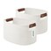 ECDYQXVU Cotton Rope Basket Storage Baskets with Handle 15x10x9 Inch Woven Basket for Shelves Laundry Towels Clothes Books White 2Pack