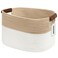 ECDYQXVU Cotton Rope Basket Storage Baskets with Handle 15x10x9 Inch Woven Basket for Shelves Laundry Towels Clothes Books WhiteBeige 1Pack