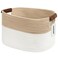 ECDYQXVU Cotton Rope Basket Storage Baskets with Handle 15x10x9 Inch Woven Basket for Shelves Laundry Towels Clothes Books WhiteBeige 1Pack