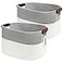 ECDYQXVU Cotton Rope Storage Baskets15x10x9 inFoldable Storage Bins Decorative Woven Basket Cube Storage Organizer for Laundry Towel Clothes WhiteGrey2Pack 15x10x9 inches