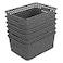 Sandmovie Grey Plastic Rattan Storage Baskets 6 Packs