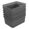 Sandmovie Grey Plastic Rattan Storage Baskets 6 Packs