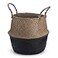 DOKOT Seagrass Plant Basket with Handles Natural Woven Storage Baskets Black 9 inch D x 11 inch H