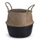 DOKOT Seagrass Plant Basket with Handles Natural Woven Storage Baskets Black 9 inch D x 11 inch H