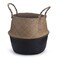 DOKOT Seagrass Plant Basket with Handles Natural Woven Storage Baskets Black 9 inch D x 11 inch H