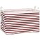 Sea Team Collapsible Canvas Fabric Storage Basket with Handles Rectangle Waterproof Storage Bin Box Cube Foldable Shelf Basket Closet Organizer 165 x 118 x 98 Inches Red Stripe